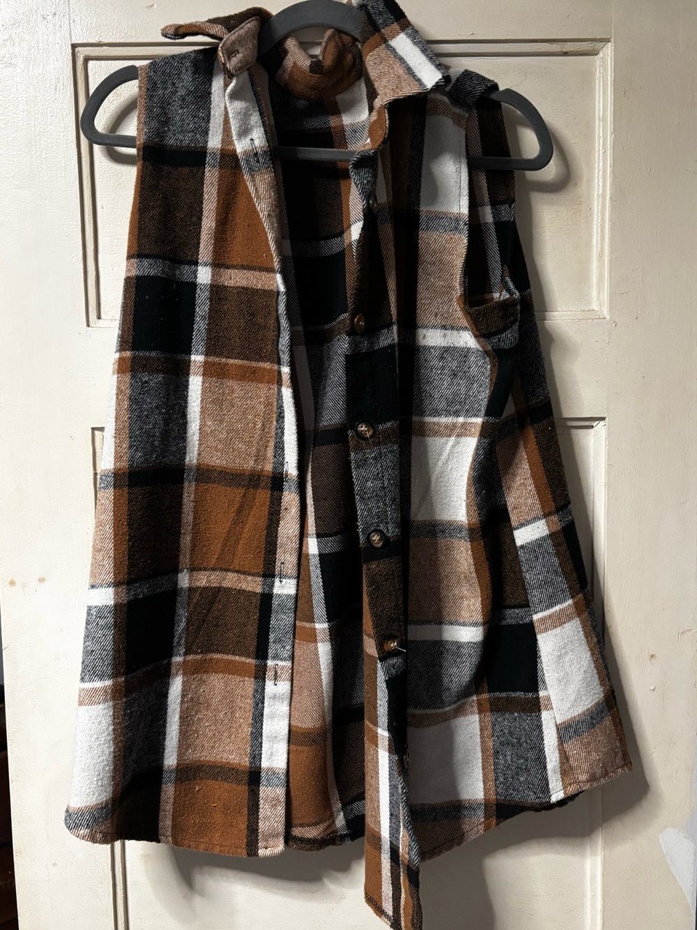 Plaid Sleeveless Jacket Vest